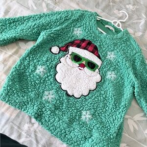 Festive Green Santa Sweater